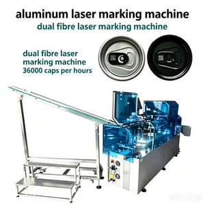 Machine de marquage laser professionnelle en aluminium pour les grandes usines de boissons, conception de marquage unilatéral spéciale pour les couvercles de canettes de boissons - Product Image 1