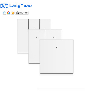 Langyeao Matter WIFI Smart EU UK 1 2 3 GANG สวิตช์ไฟติดผนังปุ่มรีโมทควบคุมด้วยเสียง Alexa <span class=keywords><strong>Google</strong></span> <span class=keywords><strong>Siri</strong></span> homekit ไม่มีความเป็นกลาง - Product Image 1