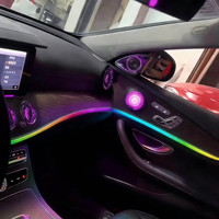 Kit de Luces Ambientales LED Premium para Mercedes Benz Clase E W213 2016-2023, Lámpara de Atmósfera con Bocina Giratoria 4D para Ventilación Turbo