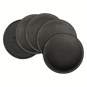 Brown Round Shape Coaster Custom One's Logo Promotional Cup Mat Coaster <b>Set</b> - Product Image 6