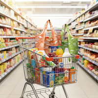 Sac de supermarché en gros 2026 Nouveau Sac cadeau pliable en nylon recyclé écologique personnalisé Sacs d'épicerie pliables à bandoulière en polyester