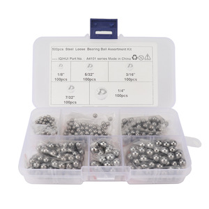 IQIHUI Steel Bearing Ball Assortment <b>Kit</b> 500pcs 1/8 5/32 3/16 7/32 1/4 Inch <b>Polished</b> High Carbon Chromium Steel - Product Image 1