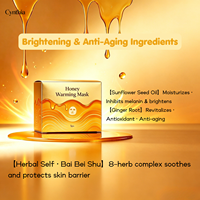 Masque en tissu chauffant au miel pour le visage - Hydratant anti-âge et anti-rides à l'acide hyaluronique biologique et aux herbes