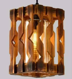 Moderna sala da pranzo interna minimalista lampada a sospensione calda bianca quadrata in legno e vetro decorazione rustica (1200) - Product Image 5