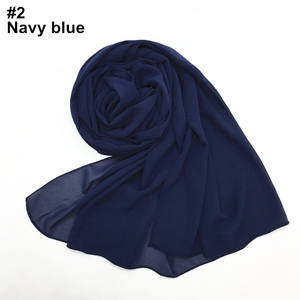 Foulard uni en mousseline pour femme, hijab, châle imprimé couleur unie, bandeau, écharpe musulmane - Product Image 3