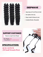 Extensions de cheveux humains tressés au crochet FH Deep Wave 100g, mèches vierges pré-séparées sans trame