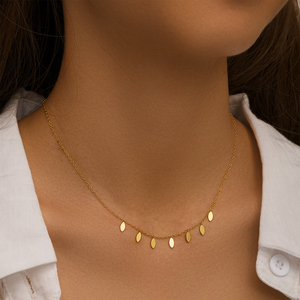 Collar de Plata de Ley 925 con Baño de Oro de 18K y Diseño de Ojo de Caballo para Mujer, Uso Diario - Product Image 4