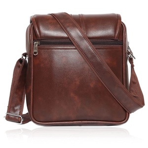 Sac de Voyage de Luxe en Cuir Marron avec Doublure en Polyester, Fermeture Éclair, Sac Bandoulière Durable pour Hommes, Idéal pour le Bureau - Product Image 2
