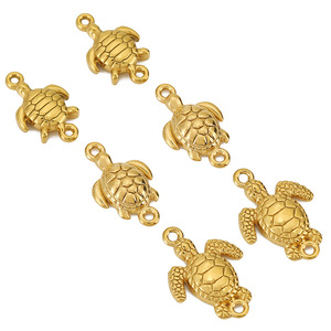 Sea <b>Turtle</b> Connector Charm Double Loop | PVD Gold Plated Stainless Steel Casting Link for DIY <b>Bracelet</b> Necklace Jewelry Making - Product Image 3