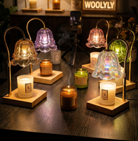 Lampu Pemanas Lilin Kaca Grosir, Pengatur Waktu, Peredup, Dapat Disesuaikan untuk Lilin Modern