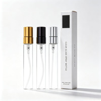 Flacon pulvérisateur de parfum miniature en verre vide de 2 ml, 5 ml, 10 ml, rechargeable, avec bouchon à pompe métallique, logo personnalisé, flacon d'échantillon de parfum de voyage
