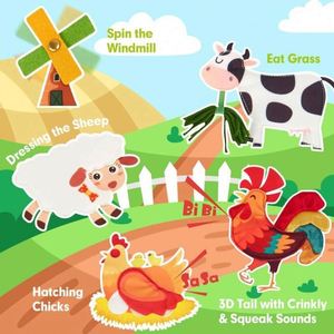 Venta al por mayor: Libro sensorial de fieltro con diseño Montessori de vaca lechera y pradera para educación temprana de niños pequeños, libro de actividades de fieltro. - Product Image 4