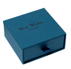 Handmade High-End Slide Drawer Jewelry Box Cardboard Base Lychee Grain Faux Leather Paper Magnetic Closure Satin Pull Tab Hot - Product Image 1