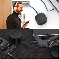 2 Packs de câbles audio TRRS 3.5mm, 4 conducteurs avec micro Cordon auxiliaire tressé en nylon compatible avec les chaînes stéréo domestiques, les haut-parleurs, les écouteurs, Sony