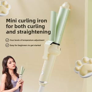 Lisseur et boucleur <span class=keywords><strong>2</strong></span>-en-1, design ours mignon, mini fer à lisser portable de voyage, température constante pour filles et étudiantes - Product Image 1