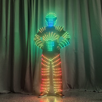 Costume de robot LED avec lumières LED, décoration, costume de marcheur sur échasses, combinaison LED, casque et gants laser pour événements festifs