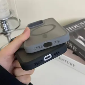 2024 cubierta transparente magnética con película de lente proteger 11 pro Max TPU acrílico funda de teléfono móvil para <span class=keywords><strong>Iphone</strong></span> 15 pro Max - Product Image 2