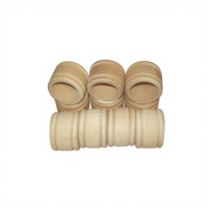 Anneaux de serviette en bois naturel, ronds, 4,5 cm, écologiques, décoration de table pour fête, mariage, dîner - Product Image 6