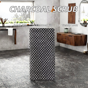 Serviette exfoliante longue en fibre de charbon, style coréen moderne avec ceinture, pour sauna, bain et douche - Product Image 3