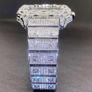 Nouvelle montre de luxe personnalisée 2026 en moissanite avec cadran serti de diamants, mouvement mécanique et style hip-hop glacé - Product Image 4