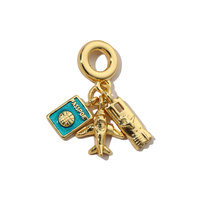 Pendentifs en Cuivre et Zircon en forme de Cœur et de Lèvres Fleuries / Pendentifs de Voyage pour Garçons et Filles, Accessoires de Bijoux DIY, Cadeau Électroplaqué