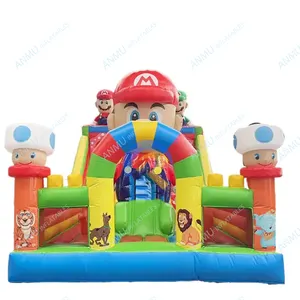 Phim hoạt hình thương mại nhân vật Inflatable vui chơi giải trí sân chơi bouncy Bouncer trẻ em Jumper Mario Bounce trượt