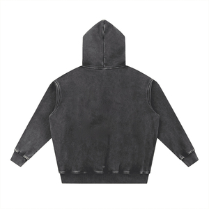 Sweat-shirt à capuche surdimensionné KingSen 100% coton lavé, épais, personnalisé avec broderie, streetwear décontracté pour homme - Product Image 5