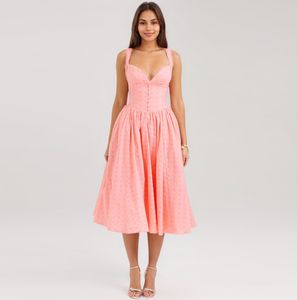 Abiti da sera in Chiffon lunghi personalizzati eleganti da donna rosa caldo - Product Image 1