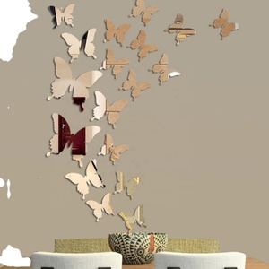12Pcs/<b>set</b> Butterflies Reflective PET <b>Wall</b> <b>Mirror</b> Decal <b>Wall</b> Art Decor Self-adhesive 3D Butterfly <b>Mirror</b> <b>Wall</b> Stickers - Product Image 2