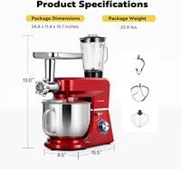3-in-1 deeg-, ei-, fruit- en vleesmixer, professionele staande keukenmachine voor bakkerijen, elektrische robotstaande mixer