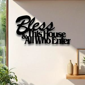 Letrero Decorativo <span class=keywords><strong>de</strong></span> Pared con Texto Bíblico <span class=keywords><strong>de</strong></span> <span class=keywords><strong>Fe</strong></span> <span class=keywords><strong>Cristiana</strong></span>, Decoración para el Hogar, Oficina o <span class=keywords><strong>Iglesia</strong></span>, Bendición para Esta <span class=keywords><strong>Casa</strong></span>, Decoración Artesanal <span class=keywords><strong>de</strong></span> Metal - Product Image 4