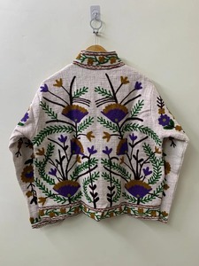 Vintage TNT Suzani bordado chaqueta TNT tela Suzani terciopelo abrigo hecho a mano Suzani chaqueta para mujer al mejor precio - Product Image 3
