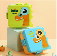 Boîte à lunch bento micro-ondable à double couche avec dessin de dinosaure
