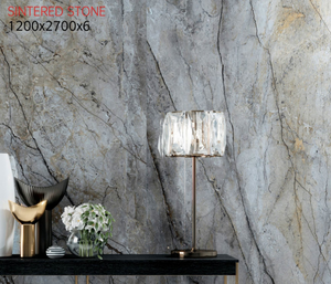 Design moderno perfetto in pietra fiorentina grigio bancone in marmo sinterizzato interno/Hotel/Villa levigato grande lastra impermeabile - Product Image 1