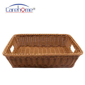 Cesta <span class=keywords><strong>de</strong></span> mimbre sintético impermeable y lavable para hotel, para pan y frutas, con asas - Product Image 3