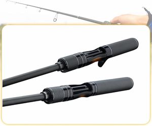 Canne à pêche télescopique multi-sections en fibre de carbone, courte, portable, pour la perche, 1,5 m, 1,65 m - Product Image 3