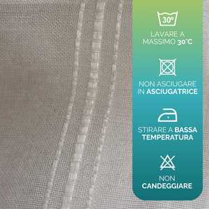 Rideau d'intérieur semi-transparent 140x280cm avec œillets métalliques gris - Product Image 5