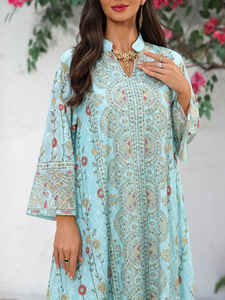 Jalabiya <span class=keywords><strong>Munda</strong></span> en Oferta, Traje Recto Azul para Mujer, Prenda India/Pakistaní Semi-Cosida, Lehenga Choli Formal para Fiestas - Product Image 6