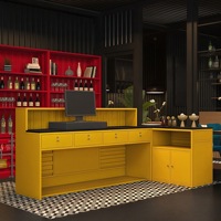 Comptoir de réception en métal à hauteur réglable, design moderne et luxueux, source d'usine, comptoir commercial multifonctionnel pour supermarché