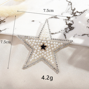 Iron on Pearl Embroidery love Bow Knot Star Patch for Clothing Phone case Decoration - Product Image 4