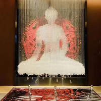 Grand lustre LED en cristal ovale d'éclairage personnalisé pour la décoration de salon de villa d'hôtel diverses sculptures en verre suspendues