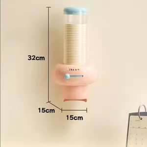 Automatic Plastic Eco-Friendly Disposable Cup Holder Non-Drill Wall-Mounted Non-Folding Paper Cup <b>Rack</b> - Product Image 2