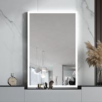 Miroir de maquillage intelligent avec éclairage LED, haut-parleur Bluetooth, anti-buée, affichage de l'heure/température, design moderne pour salon, hôtel, maison