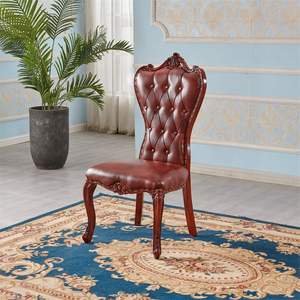 Luxe Power Elegant Koninklijk Banketontwerp Van Goede Kwaliteit Luxe Lederen Eetkoning En Koningin Gouden Rode Stoelen Troon - Product Image 5