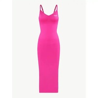 Vente en gros de robe sans lacet de haute qualité avec logo personnalisé pour femmes vêtements de détente longs et doux noirs sans manches habillage moulant robes décontractées