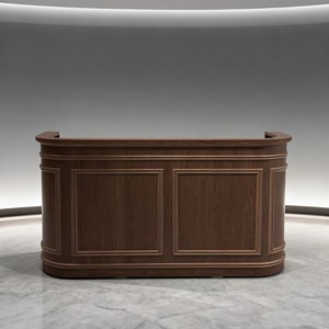 Bancone Bar <span class=keywords><strong>Vintage</strong></span> in Legno Massello, <span class=keywords><strong>Scrivania</strong></span> Reception per Hotel e Aziende, Bancone di Benvenuto Curvo di Alta Gamma per Locali - Product Image 6