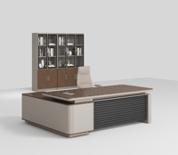 Bureau de direction moderne en forme de L, table d'ordinateur, bureau de patron, bureau de PDG, bureaux en bois de luxe