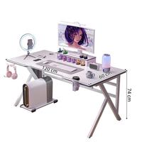 Bureau Gaming Informatique en Bois Design Moderne avec Plateau MDF et Étagère, Vente en Gros d'Usine, pour Bureau à Domicile ou Chambre à Coucher