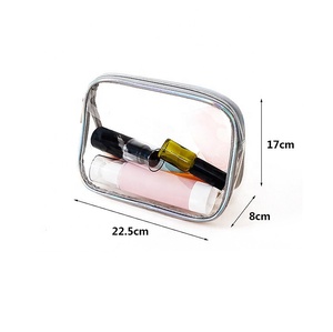 Borsa da viaggio con cerniera in vinile trasparente piccola bella borsa cosmetica per trucco impermeabile in Pvc con chiusura lampo Mini - Product Image 5