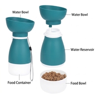 Bouteille d'eau portable pour chien, pliable, anti-fuite, 3 en 1, en silicone, pour la marche en plein air, les voyages, la nourriture et l'eau